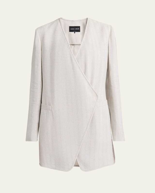 V-Neck Viscose Blend Jacket
